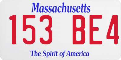 MA license plate 153BE4