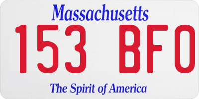 MA license plate 153BF0