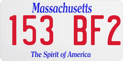 MA license plate 153BF2