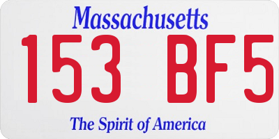 MA license plate 153BF5