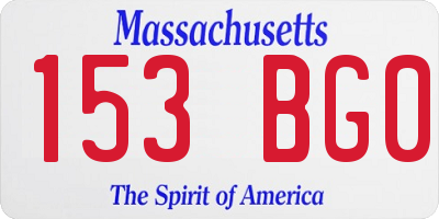 MA license plate 153BG0