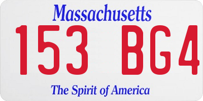 MA license plate 153BG4