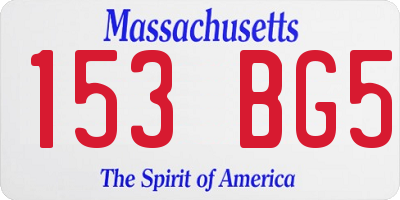 MA license plate 153BG5