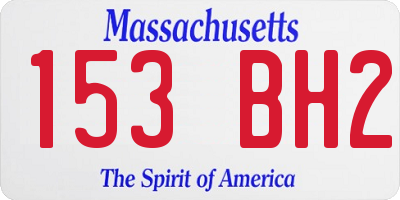 MA license plate 153BH2