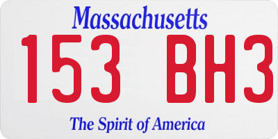 MA license plate 153BH3