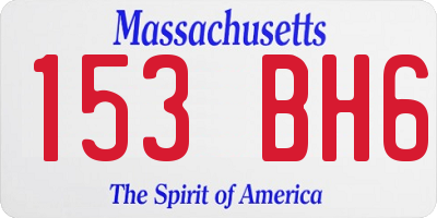 MA license plate 153BH6