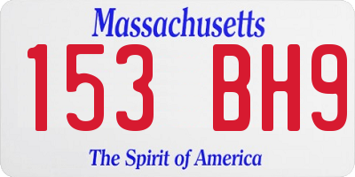 MA license plate 153BH9