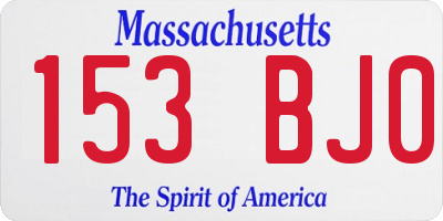 MA license plate 153BJ0