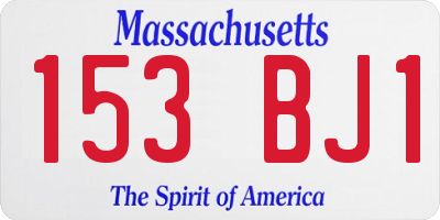 MA license plate 153BJ1