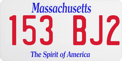 MA license plate 153BJ2