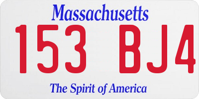 MA license plate 153BJ4