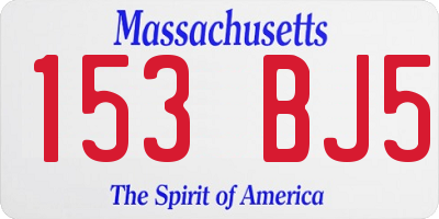 MA license plate 153BJ5