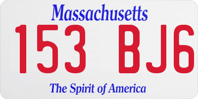 MA license plate 153BJ6