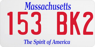 MA license plate 153BK2