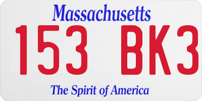 MA license plate 153BK3