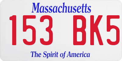 MA license plate 153BK5