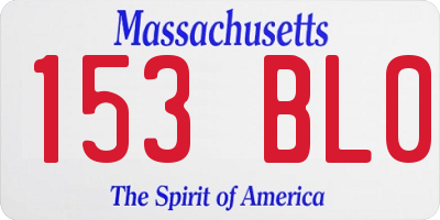 MA license plate 153BL0