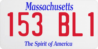 MA license plate 153BL1