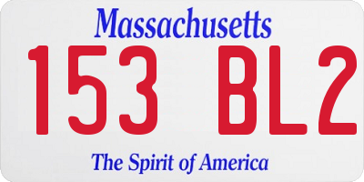 MA license plate 153BL2