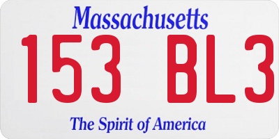 MA license plate 153BL3