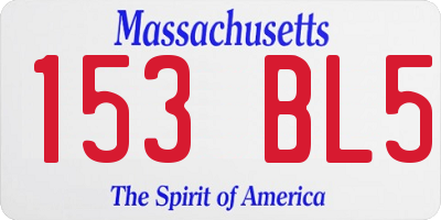 MA license plate 153BL5
