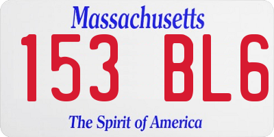 MA license plate 153BL6