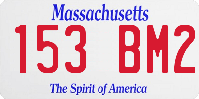 MA license plate 153BM2