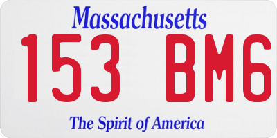 MA license plate 153BM6