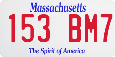 MA license plate 153BM7