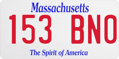 MA license plate 153BN0