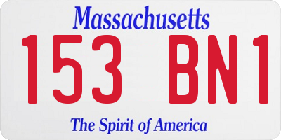 MA license plate 153BN1
