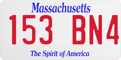 MA license plate 153BN4
