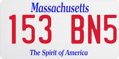 MA license plate 153BN5