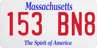 MA license plate 153BN8