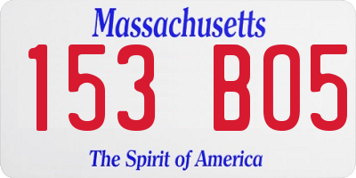 MA license plate 153BO5