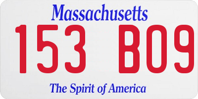 MA license plate 153BO9