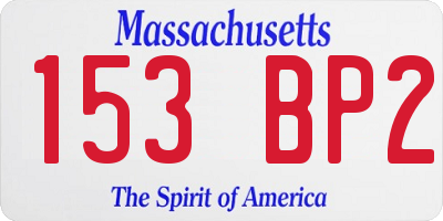 MA license plate 153BP2