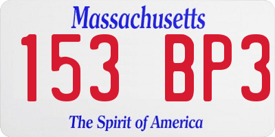 MA license plate 153BP3