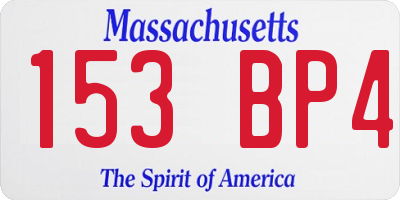 MA license plate 153BP4
