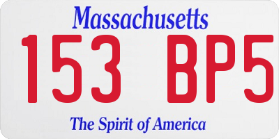 MA license plate 153BP5