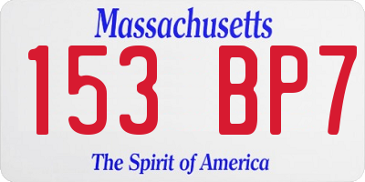 MA license plate 153BP7