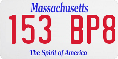 MA license plate 153BP8