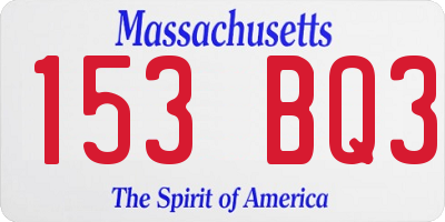 MA license plate 153BQ3