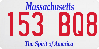 MA license plate 153BQ8
