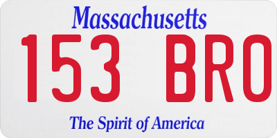 MA license plate 153BR0