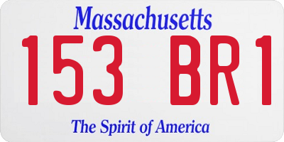 MA license plate 153BR1