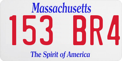 MA license plate 153BR4