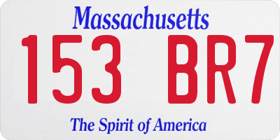 MA license plate 153BR7