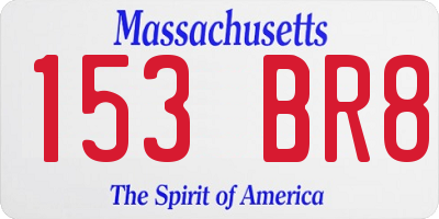 MA license plate 153BR8