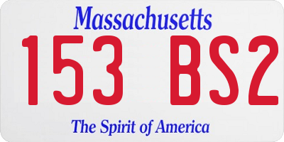 MA license plate 153BS2